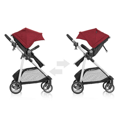 Evenflo Omni Plus Modular Travel System with LiteMax Sport Infant Car Seat, Mylar Gray, Unisex