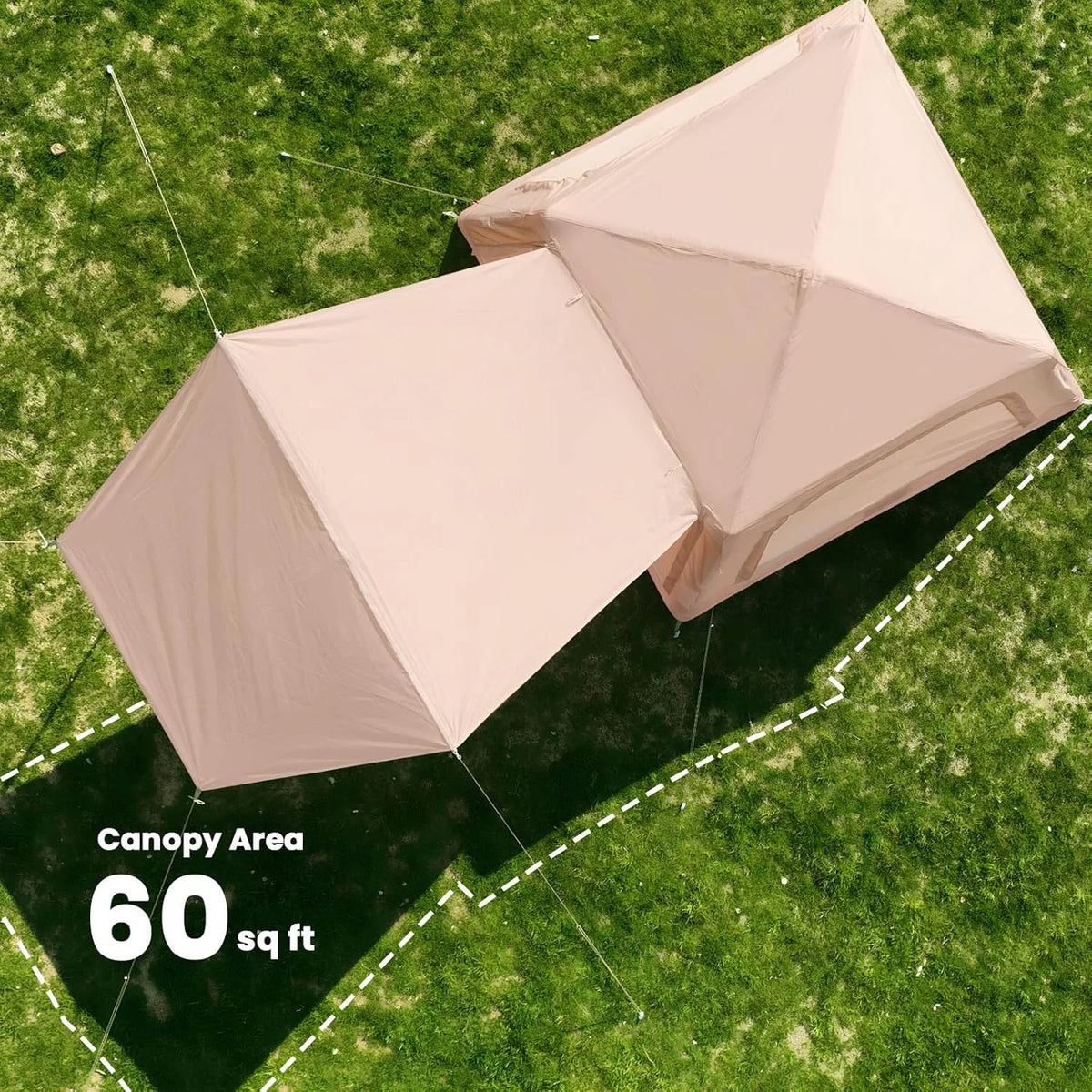 NAIZEA Inflatable Tents for Camping, Blow Up Tent with Hand Pump, Easy Setup Inflatable Hot Tent with Stove Jack, Waterproof Oxford Air Glamping Tents for Camping Adult 4-6 Person