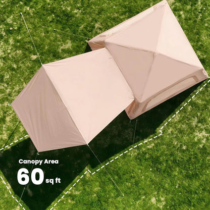 NAIZEA Inflatable Tents for Camping, Blow Up Tent with Hand Pump, Easy Setup Inflatable Hot Tent with Stove Jack, Waterproof Oxford Air Glamping Tents for Camping Adult 4-6 Person