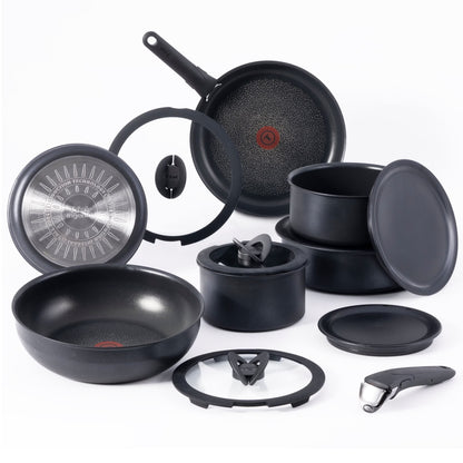 T-fal Ingenio Expertise Nonstick 14-Piece Cookware Set, Induction Oven Safe up to 500F, Detachable Handle, Onyx Black