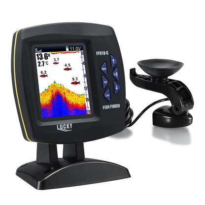 Lucky FF918-C Color LCD Screen Fish Finder 590ft Water Depth Boat Fish Finder