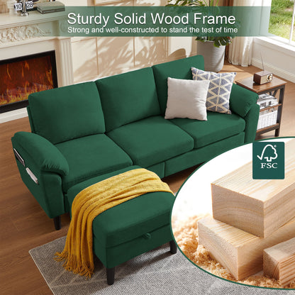 Pingliang Home Sectional Sofa Couch with Storage Ottoman,Modern 3 Seat L Shaped Sofa Couch for Living Room Apartment Studio Office