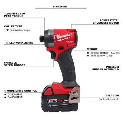 M18 FUEL 18-Volt Lithium-Ion Brushless Cordless Hammer Drill/Right Angle Drill/Impact Driver Combo Kit (3-Tool)