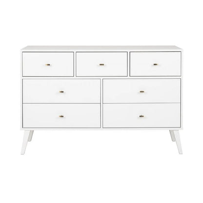 Home Square 2-Piece Set with Modern Tall 6-Drawer Chest & 7 Drawer Dresser