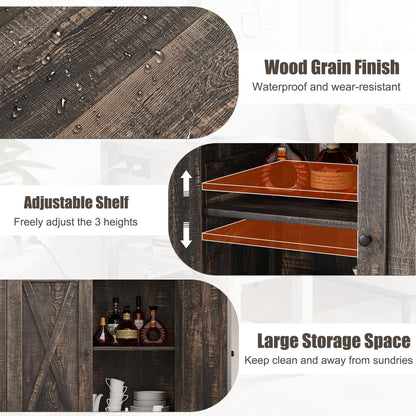 Coffee Bar Cabinet with Storage/Adjustable Shelf 30" Small Kitchen Bar Table Corner Bar Cabinet for Tea Buffet Sideboard Cabinet for Dining Room, Farmhouse Coffee Station for Wine