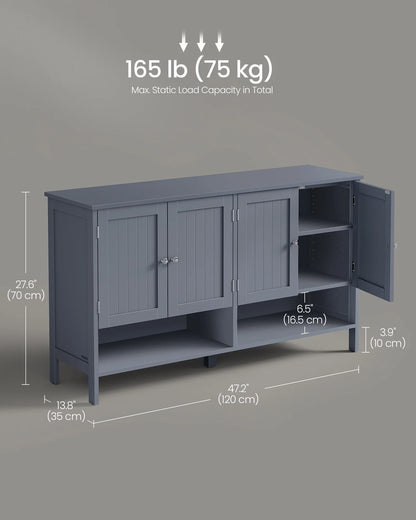 Shoe Cabinet, 3-Tier Shoe Storage Organizer, shoe shelf, Modern Country Cabinet,Freestanding Cabinet with Height-Adjustable Shelf, 13.8 x 47.2 x 27.6 Inches, Entryway, CloudWhite