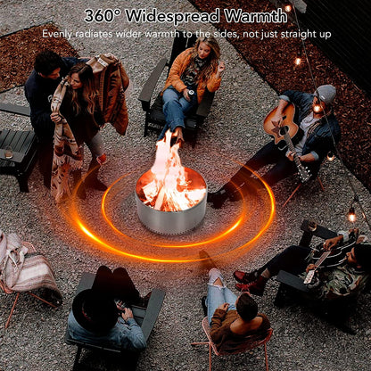 27 Inch Smokeless Fire Pit for Outdoor Wood Burning, Portable Stainless Steel Camping Stove with Stand, Unique Removable Ash Pan Design, H: 11.5 in, 26.9 lbs - Ideal for Camping