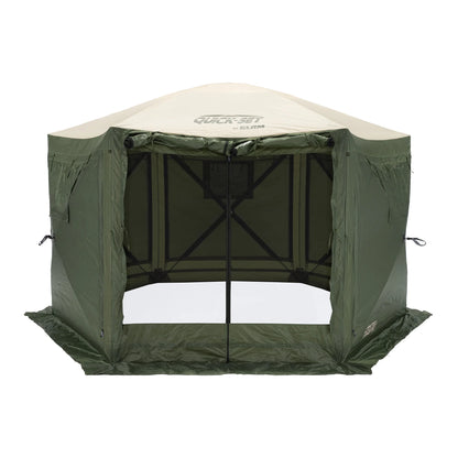 CLAM Quick-Set Pavilion 12.5 x 12.5' Portable Outdoor Canopy Shelter, Green
