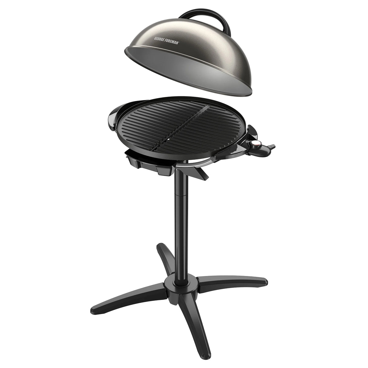 Foreman 15 Serving Nonstick Indoor/Outdoor Electric Grill in Gun Metal