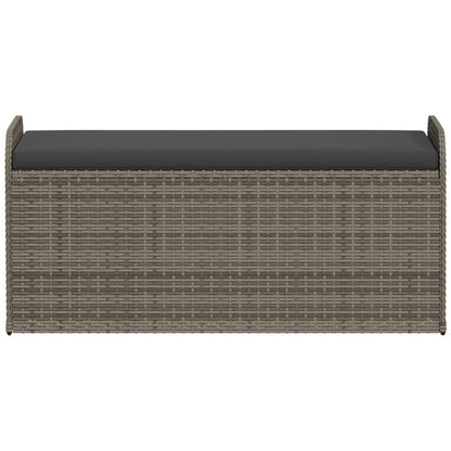 vidaXL Storage Bench with Cushion Outdoor Garden Seat Furniture Poly Rattan