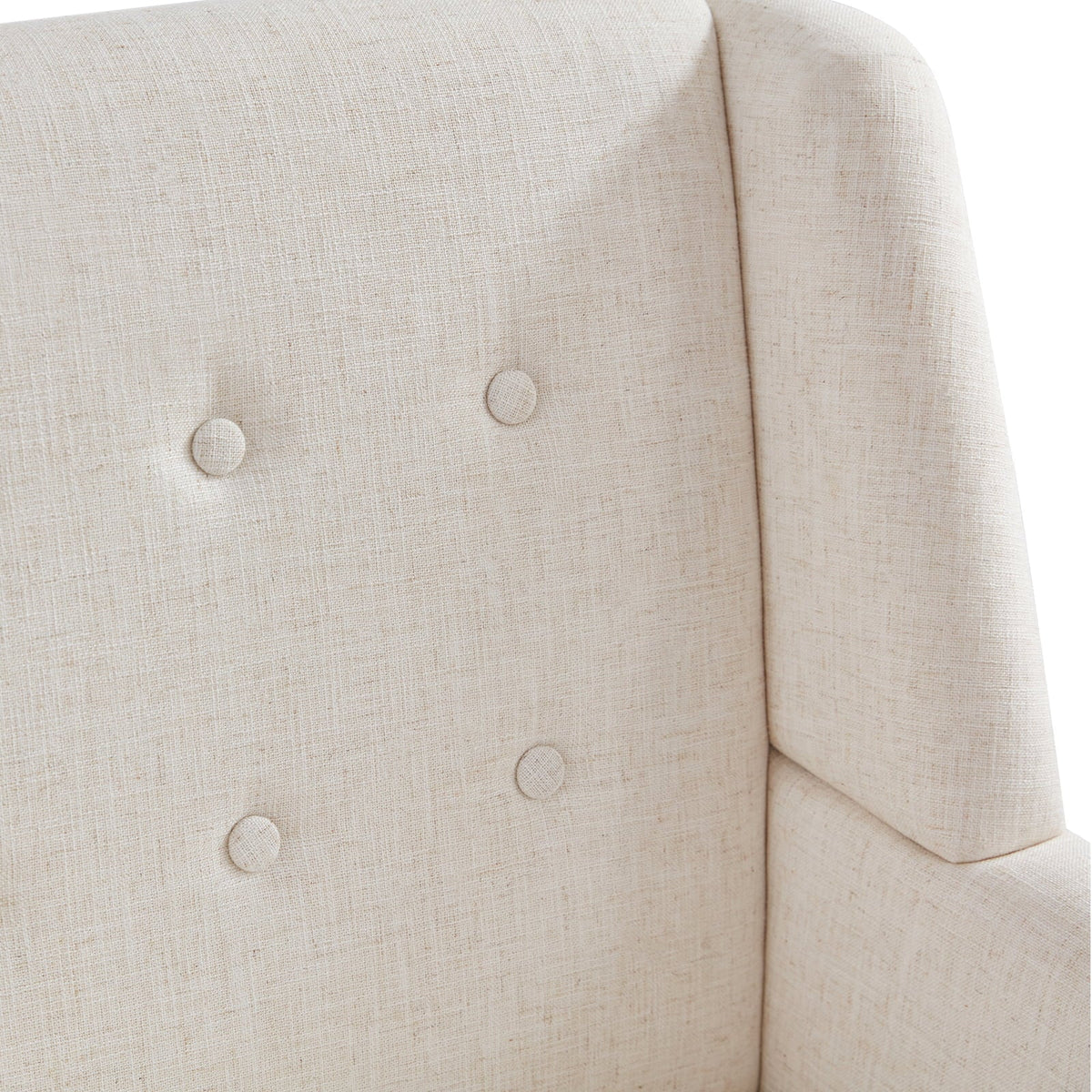 HUIMO  Accent Chair, Button-Tufted Upholstered  Living Room Chairs,  Mid Century Modern Comfy Reading Chairs for Bedroom, Living Room, Beige