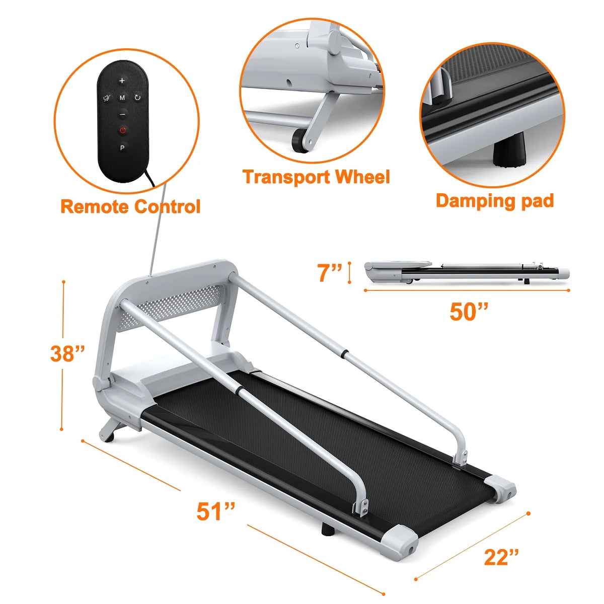 Ambifirner Dog Treadmill for Medium Small Dogs - 265lbs Weight Capacity Pet Running Machine - 2 in 1 Treadmill for Pet Fitness with Move Wheels and Remote Control