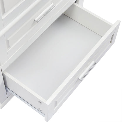 Bellemave White Tall Storage Cabinet with Adjustable Shelf Bathroom Cabinet with 1 Drawer and Storage Rack Large Freestanding Wood Cabinet Storage Organizer Floor Cabinet, White
