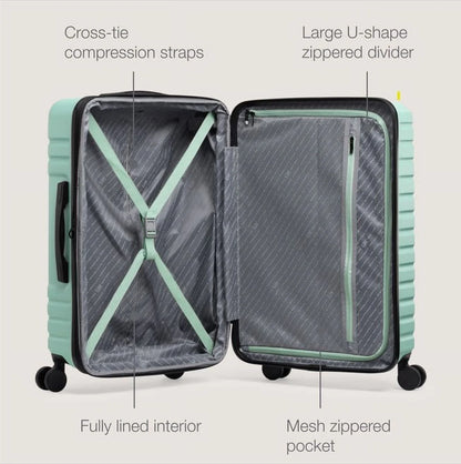 U.S. Traveler Boren Hardside Rugged Spinner Luggage, Lavender, 30" Checked Large