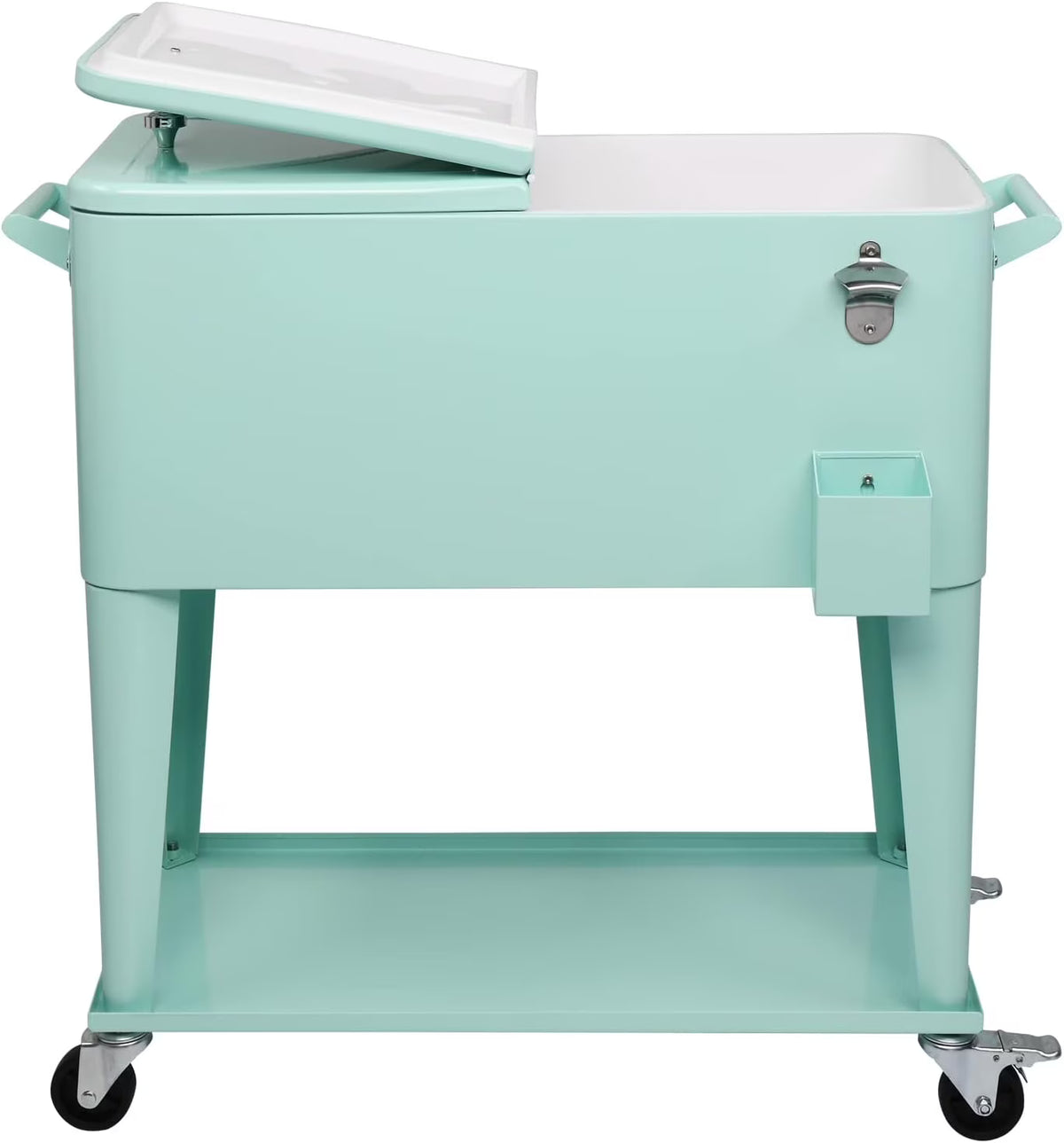 HEYWU 80 Quart Ice Chest Water Cooler with Bottle Opener, Milk White