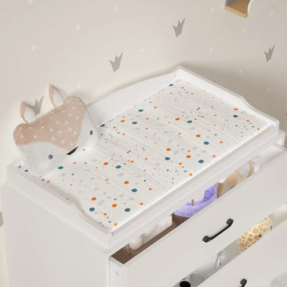 OXYLIFE 45" Baby Nursery Changing Table Dresser with 4 Drawers and Shelf for Nursery Room, White