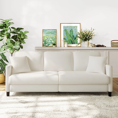 Domusensus Sofas for Living Room, 82" Loveseat Sofa, Couches for Living Room Included 2 Pillows, Teddy Fleece Love Seat Couches, Small Couch, Blue