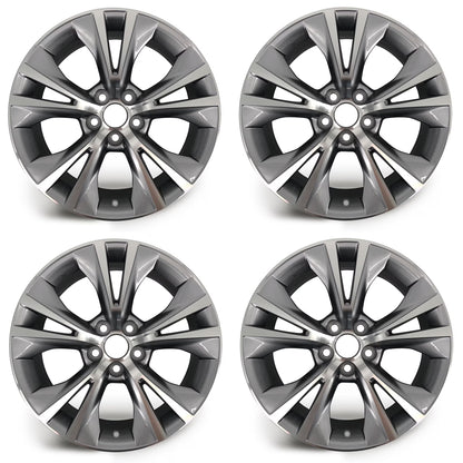 Set of 4 Brand New 18" 18x7.5 Alloy Wheel For Toyota Hinghlander 2014-2019 Machined Gray OEM Quality Replacement Rim