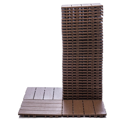 76-Pack Plastic Interlocking Deck Tiles - 68.80 Sq.Ft Outdoor Plastic Flooring Super Durable & Waterproof All-Weather Indoor/Outdoor