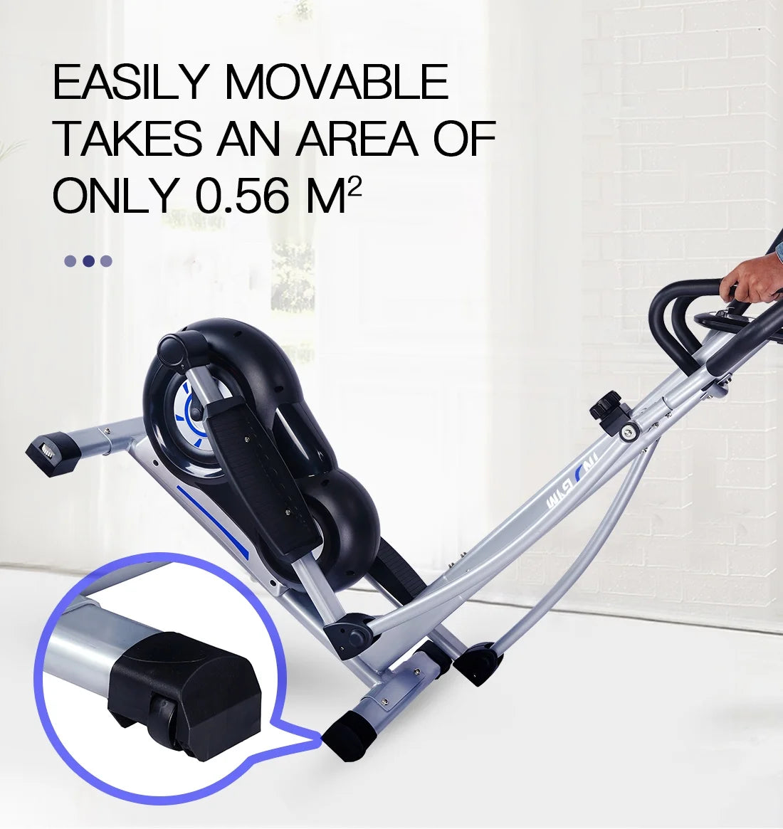 Elliptical Machine Cross Trainer - 8-Level Adjustable Magnetic Elliptical Cross Cadio Equipment with Digital Display and Pulse, Indoor Fitness Workout, LCD Monitor