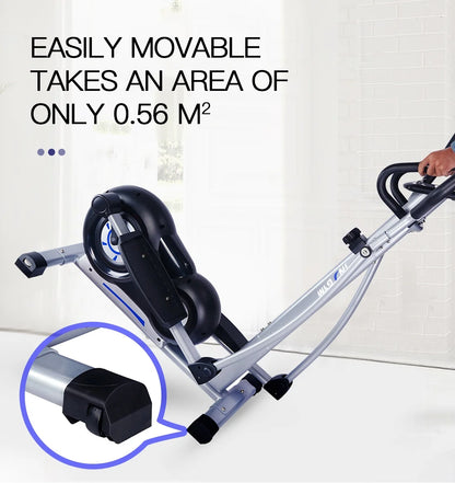 Elliptical Machine Cross Trainer - 8-Level Adjustable Magnetic Elliptical Cross Cadio Equipment with Digital Display and Pulse, Indoor Fitness Workout, LCD Monitor