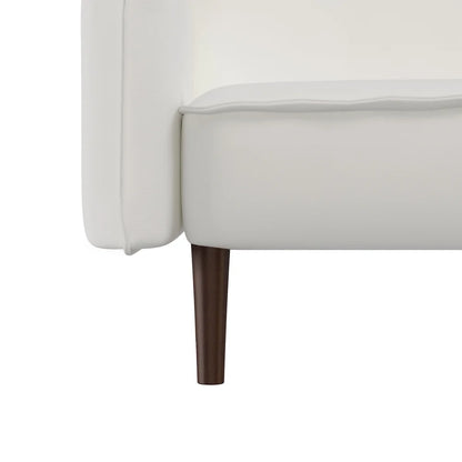 Convertible Futon Sofa Bed, 75�� Fabric Futon Couch with Adjustable Backrest, Folding Futon Sleeper Recliner for Living Room Furniture (White)