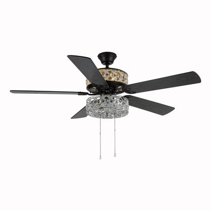 River of Goods 52" 5 Blade Luxe Enlaced Crystal LED Ceiling Fan with Light