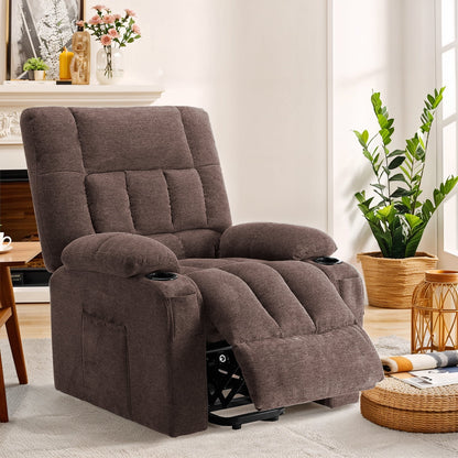 Recline Chair, 21.6"W Oversize Accent Armchair with Storage Bag, Modern Chair for Living Room, Bedroom, Gray