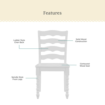 Pioneer Woman Harper Solid Wood Dining Chairs, 2 Pack, White