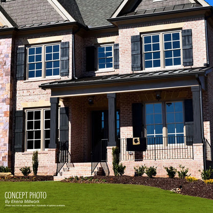 Ekena Millwork 18"W x 5'H Hand Hewn Endurathane Faux Wood Non-Tapered Square Column Wrap with Standard Capital & Base