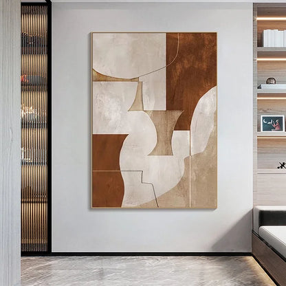 Brown Abstract Painting Wabi Sabi Wall Art Minimalist Painting Neutral Abstract Art Lare Earth Tone Modern Painting Home Decor
