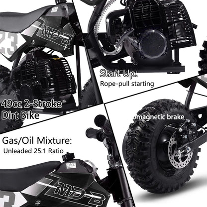 TOXOZERS Dirt Bike for Kids,Gas-Powered Mini Pit Bike with 13 Inch Knobby Tires,25 MPH,Rear Disc Brake,Supports up to 175 lbs,Begin-ner Off Road Motorcycle for Boys Girls,Blue