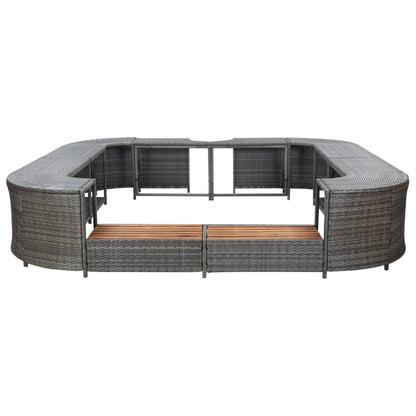 vidaXL Square Spa Surround Black 105.5"x105.5"x21.7" Poly Rattan