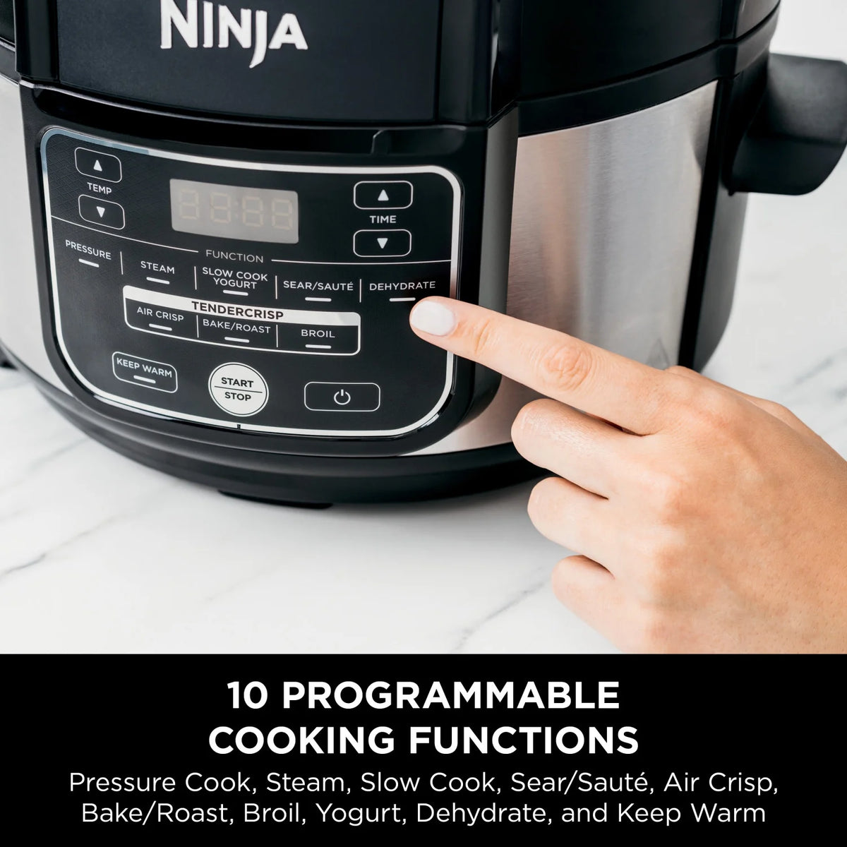 Ninja Foodi 10-in-1 5 Qt Pressure Cooker, Steamer, Bake, Broil, Dehydrate, Air Fryer, Non-Stick, FD101 Stainless Steel