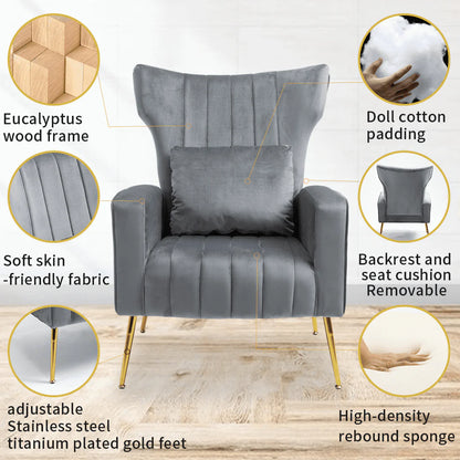 Accent Chair,Velvet Chair Room Chair Furniture for Living Room Comfy Chair for Bedroom Reading Chair Sofa Set Armchair