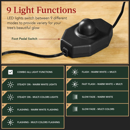 Best Choice Products 4.5ft Pre-Lit Sparse Christmas Tree w/ 100 2-in-1 LED Lights, Cordless Connection, Metal Stand