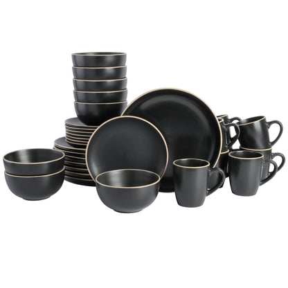 Gibson Home Rockaway 32 Piece Dinnerware Set - Gray
