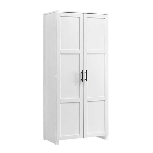 Pemberly Row Contemporary Engineered Wood Pantry in White Finish