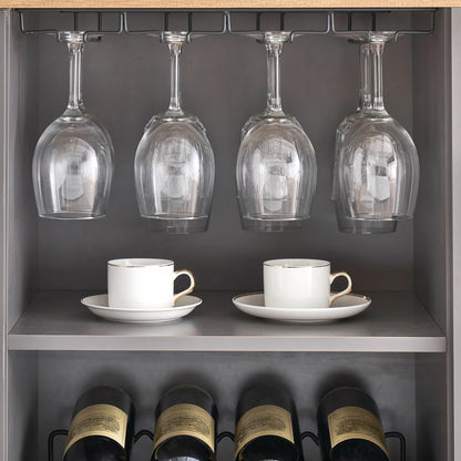 Faitaliicy Wine Bar Cabinet With Led Light Wine And Glass Rack Kitchen Buffet Sideboard Industry Coffee Bar Cabinet Freestanding Liquor Cabinet For Kitchen Dining Room Living Room