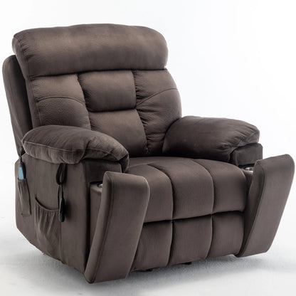 uhomepro Oversized Massage Recliner Chair with Heat, Large Electric Power Lift Recliner Chair for Big and Tall and Elderly with Hidden Cup Holder, 5 Vibration Modes, 330lb, Dark Brown