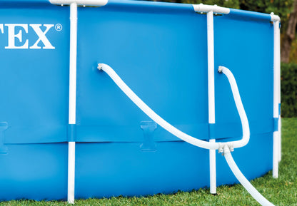 Intex 12 Ft x 30 Inches Metal Frame Set Above Ground Swimming Pool with Filter & Cover