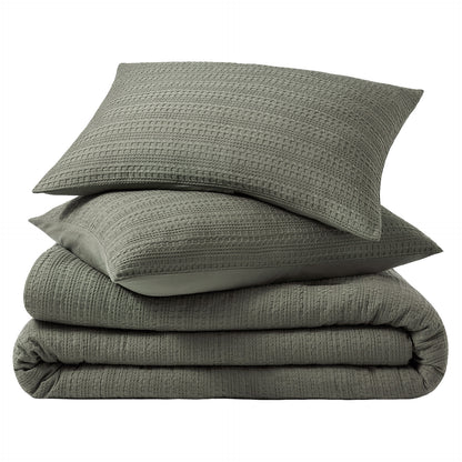 EVERGRACE 3-piece Microfiber Waffle Comforter Set
