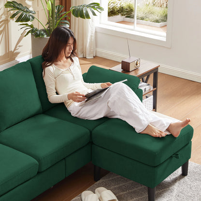 Pingliang Home Sectional Sofa Couch with Storage Ottoman,Modern 3 Seat L Shaped Sofa Couch for Living Room Apartment Studio Office
