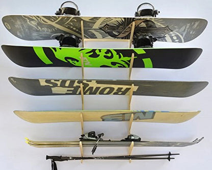 The Lifty Snowboard Wall Rack (Holds 5)