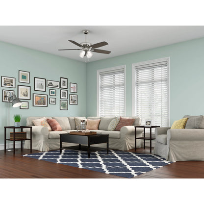 Hunter - Amberlin Indoor Ceiling Fan With Light, 52-inch, Brushed Nickel, Casual-style, 3-speed WhisperWind Motor, 53216, for Living Rooms, Bedrooms