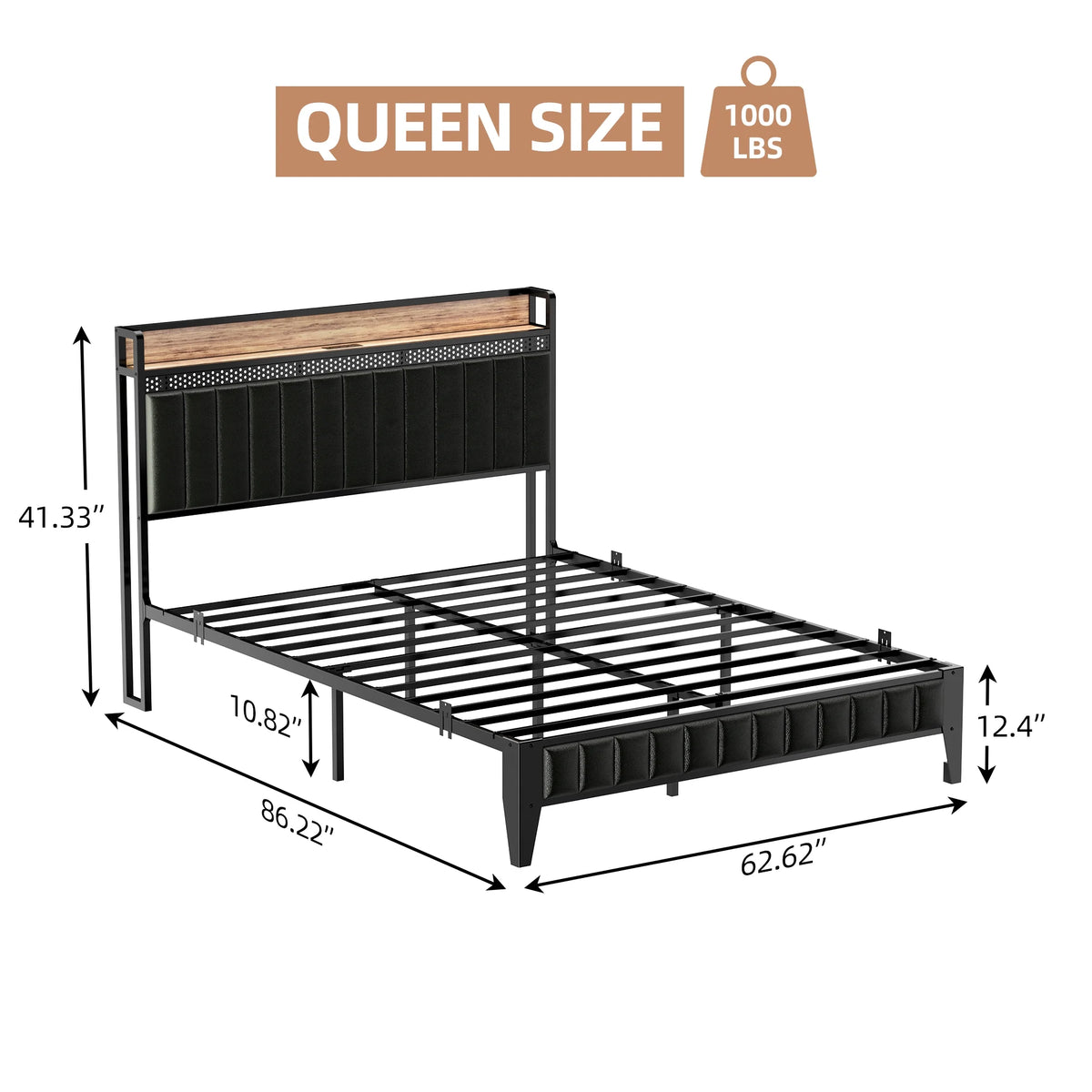 WhizMax Under Bed Storage Platform Bed Frame, Queen