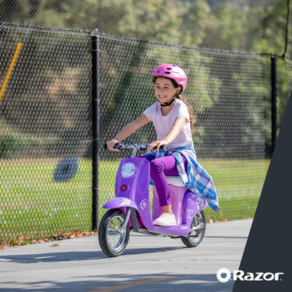 Razor Pocket Mod Miniature Euro-Style Electric Scooter - Kiki Purple. up to 15 mph. for Teen 13+