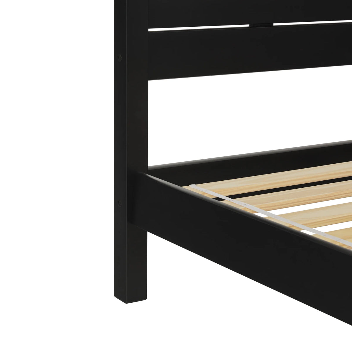 Walker Edison Minimalist Slatted Wood Queen Canopy Bedframe, Natural Pine