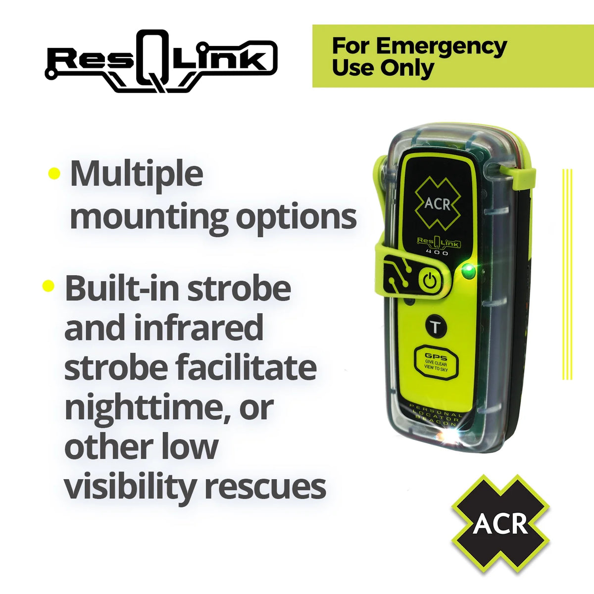 ACR Electronics ResQLink 400 - Electronic Personal Locator Beacon with Internal GPS