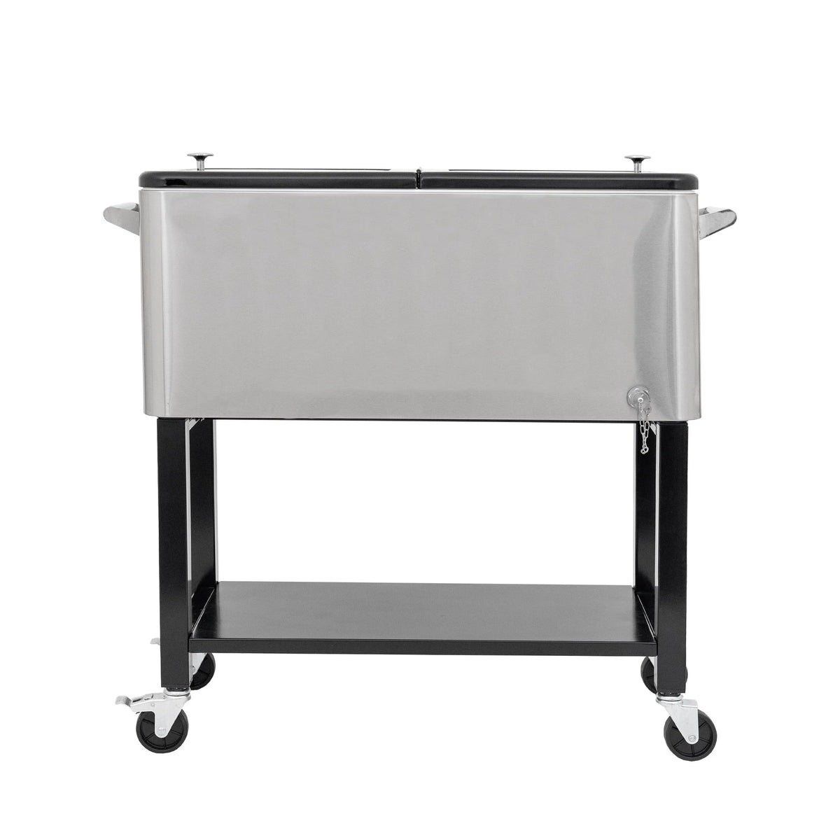 Permasteel 80-Qt Outdoor Steel Patio Cooler with Removable Basin, Rolling Cooler with Wheels, Teal Green